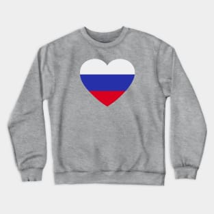I Love Russia // Heart-Shaped Russian Flag Crewneck Sweatshirt